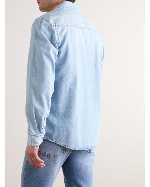 FRAME Blue Denim Western Shirt for men