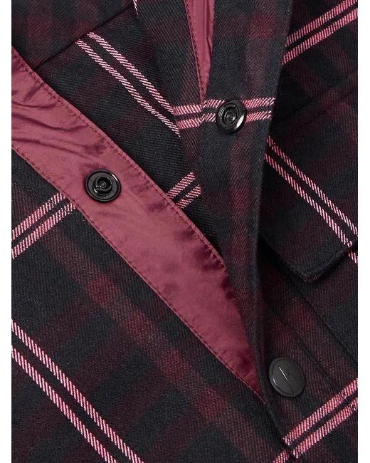Aztech Mountain Purple Loge Peak Checked Brushed Cotton-blend Flannel Shirt for men