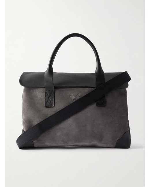Bennett Winch Black Suede And Leather Briefcase for men