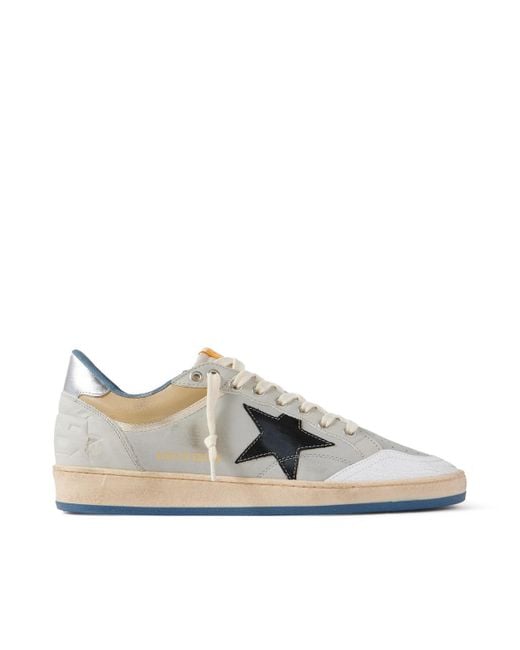 Golden Goose Deluxe Brand White Ball Star Distressed Leather Sneakers for men