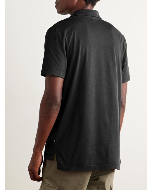 James Perse Black Supima Cotton-Jersey Polo Shirt for men