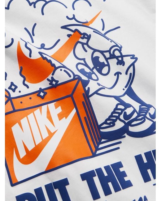 Nike T-Shirt aus Baumwoll-Jersey mit Print in White für Herren