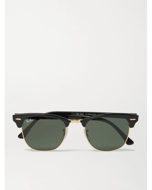 RayBan Clubmaster Squareframe Acetate And Goldtone Sunglasses in
