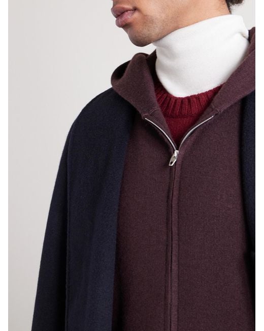 Umit Benan Purple Sunset Cashmere And Silk-blend Zip-up Hoodie for men
