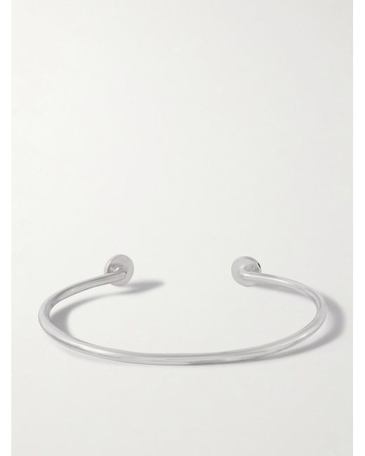 Mikia Natural Sterling Silver Obsidian Cuff for men