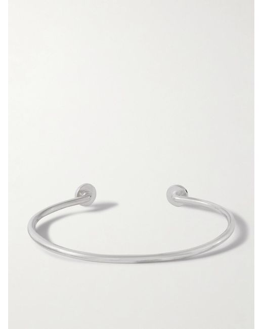 Mikia Natural Sterling Silver Obsidian Cuff for men