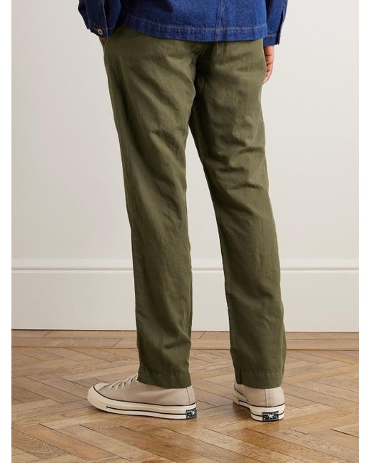Pantaloni a gamba dritta in misto lino e cotone di Polo Ralph Lauren in Green da Uomo