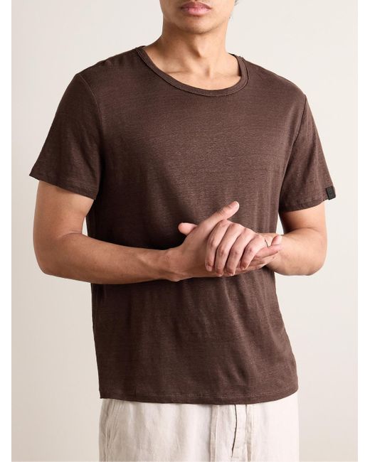 Rag & Bone Brown Classic Mercerised Linen T-shirt for men