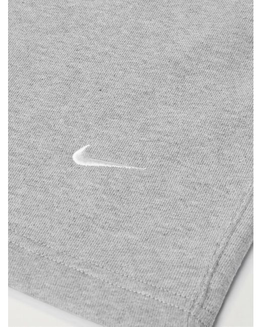 Shorts a gamba dritta in jersey di misto cotone con logo ricamato Solo Swoosh di Nike in Gray da Uomo