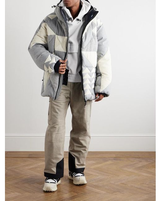 Moncler Natural Logo-Appliquéd Cotton-Blend Corduroy Hoodie for men