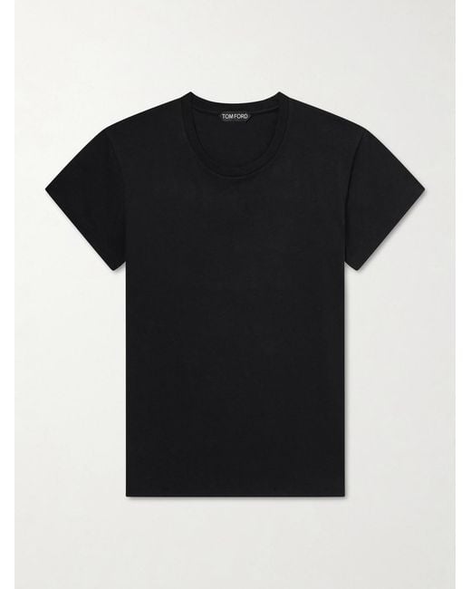 Tom Ford Black Cotton-Jersey T-Shirt for men