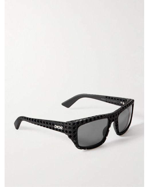 Dior Black Dior3d S1i Square-frame Textured-acetate Sunglasses for men