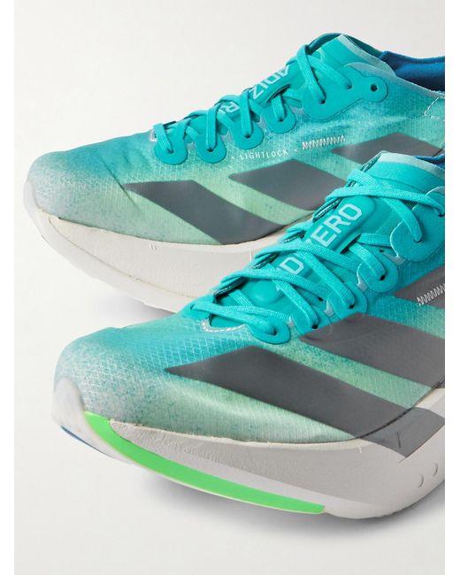 Adidas Originals Blue Adizero Adios Pro 4 Rubber-Trimmed Ripstop Running Sneakers for men
