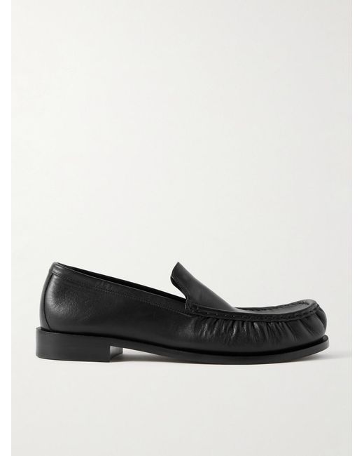 Dries Van Noten Black Leather Loafers for men