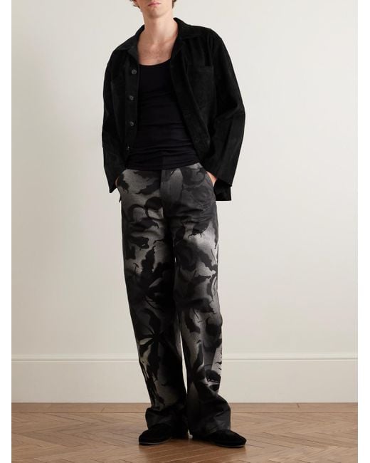 Bode Black Suede Overshirt for men