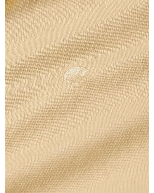 Carhartt Natural Bolton Button-down Collar Logo-embroidered Cotton Oxford Shirt for men