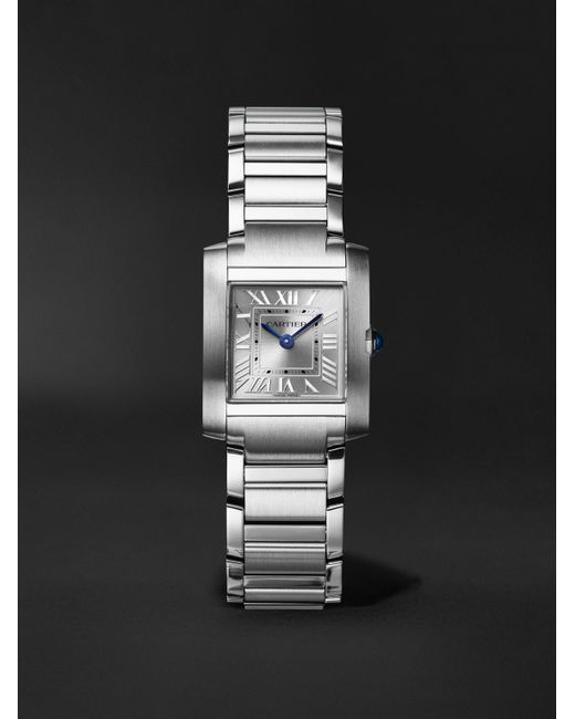 Cartier Black Tank Française Small Stainless Steel Watch, Ref. Wsta0129 for men