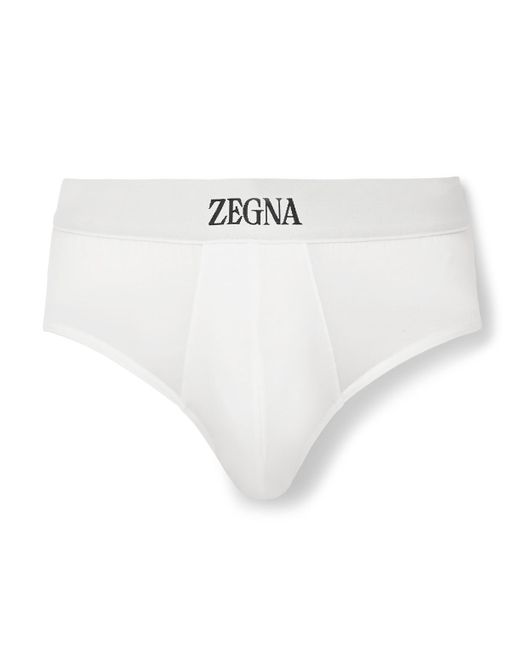 Zegna White Stretch-cotton Briefs for men