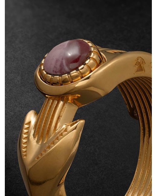 Jacques Marie Mage Black Natrona Limited Edition Gold Vermeil Mookaite Ring for men