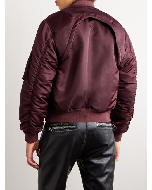 Alexander McQueen Brown Harness Detachable-sleeve Boxy-fit Shell Bomber Jacket for men