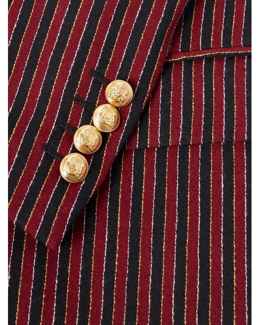 Céline Purple Embroidered Striped Wool And Lycra-Blend Blazer for men
