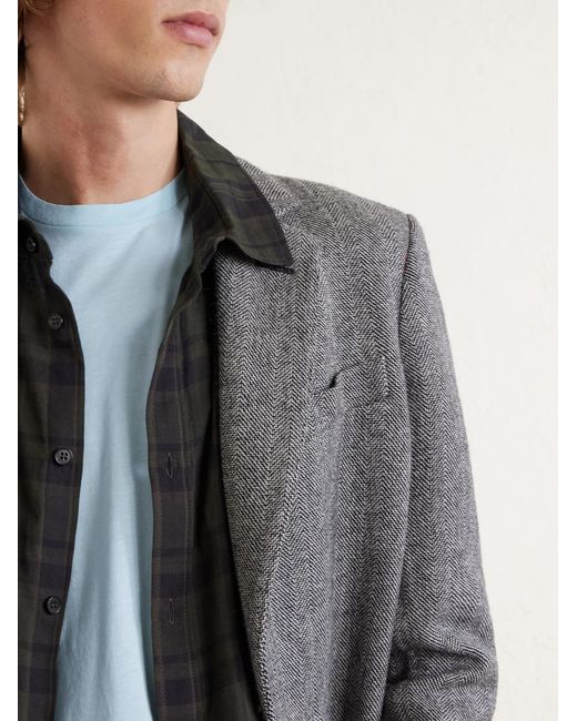 Tom Ford Blue Cotton And Silk-blend Jersey T-shirt for men