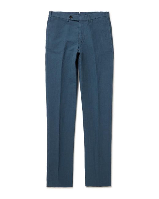 Sid Mashburn Blue Sport Straight-Leg Hemp And Cotton-Blend Canvas Trousers for men
