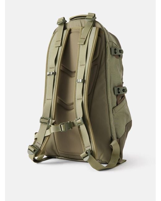 20L Leather-Trimmed Cordura Backpack di Visvim in Green da Uomo