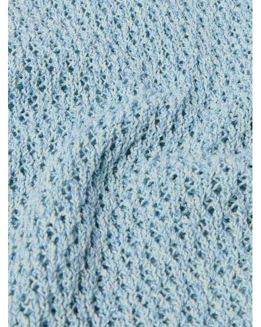 NN07 Ryan 6632 Polohemd aus einer Baumwollmischung in Lochstrick in Blue für Herren