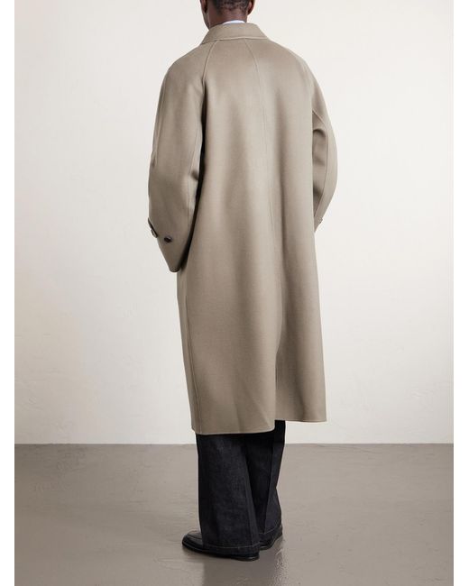 Auralee Natural Melton Wool Coat for men