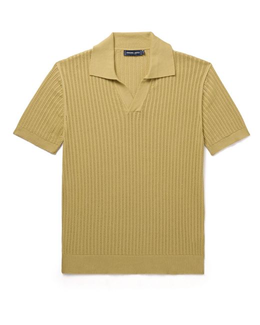 Frescobol Carioca Yellow Rino Ribbed Cotton Polo Shirt for men