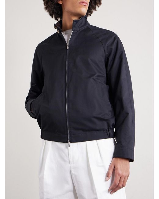 Brunello Cucinelli Black Cotton-blend Twill Bomber Jacket for men