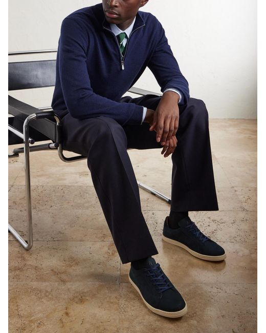 George Cleverley Blue Jack Iii Nubuck Sneakers for men
