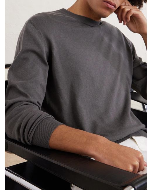 Altea Gray Cotton And Cashmere-Blend Sweater for men