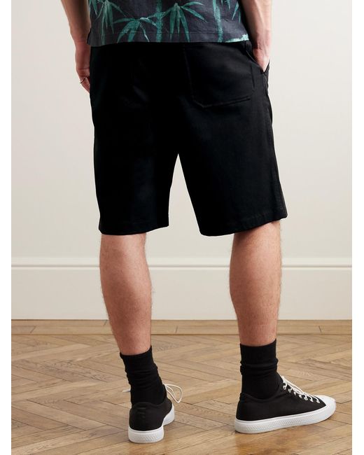 Theory Black Lucas Ossendrijver Straight-Leg Stretch-Cotton Twill Shorts for men