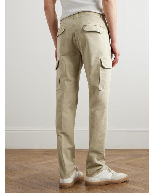 Slowear Natural Tapered Cotton-Blend Cargo Trousers for men