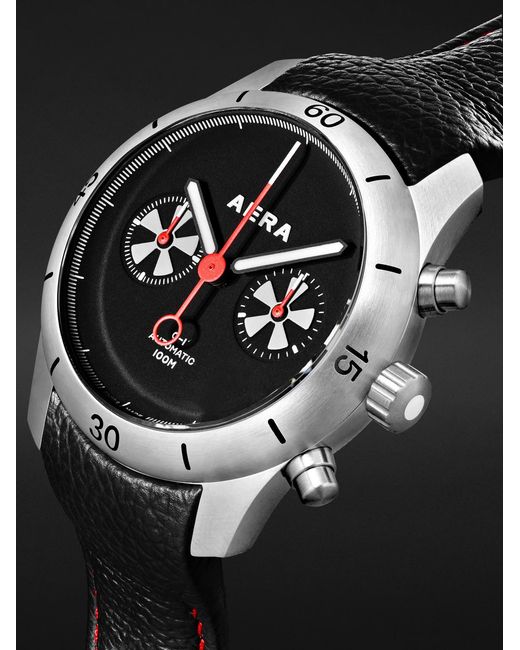 Aera Black C-1 Rennsport Limited Edition Automatic Chronograph Stainless Steel Watch for men