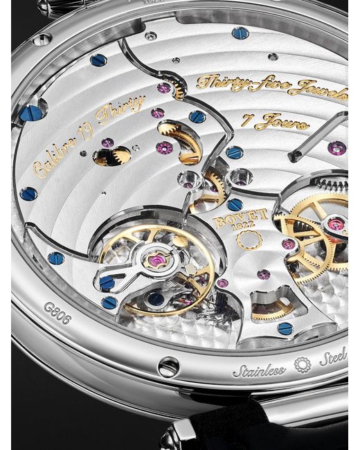 Bovet Black 19thirty 10th Anniversary Hand-wound Stainless Steel Watch for men