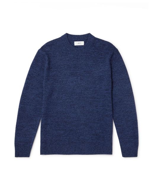 Mr P. Blue Wool And Cashmere-Blend Sweater for men