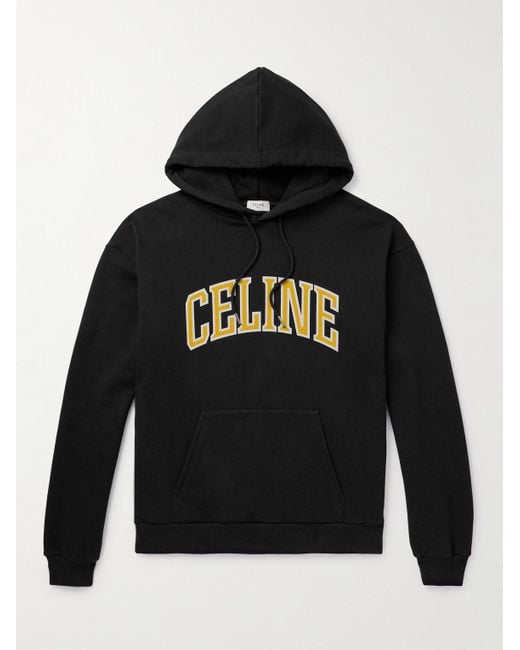 Céline Hoodie aus Jersey aus einer Baumwollmischung mit Logoprint in Black für Herren
