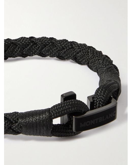Montblanc Black Woven And Stainless Steel Bracelet for men