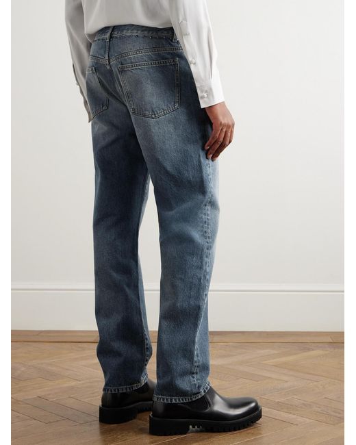 Valentino Garavani Blue Straight-Leg Crystal-Embellished Jeans for men
