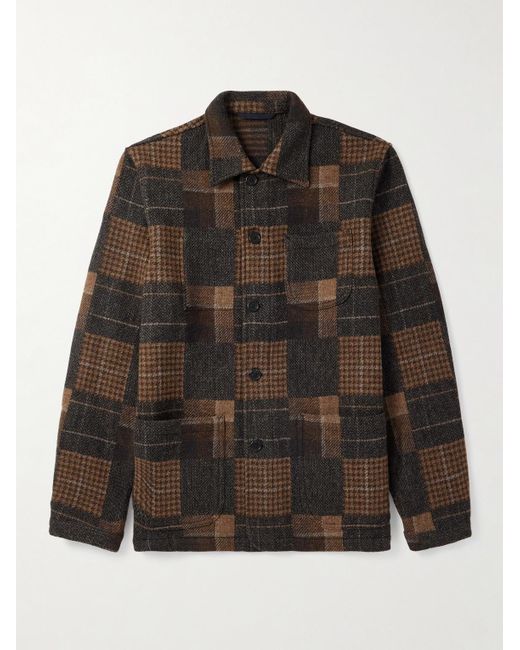 Sid Mashburn Black Checked Wool-flannel Overshirt for men