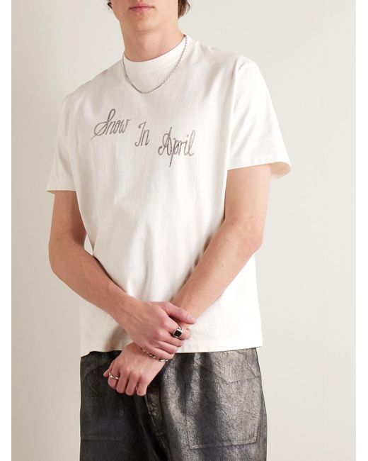 Our Legacy Ronja T-Shirt aus Baumwoll-Jersey mit Print in Gray für Herren