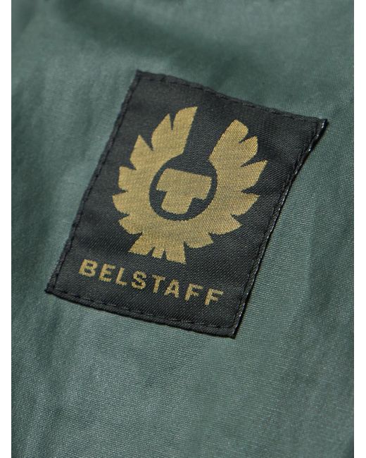 Belstaff Green Tour Logo-appliquéd Waxed-cotton Overshirt for men