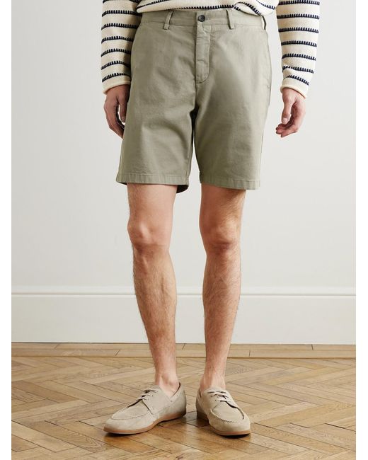 Mr P. Green Straight-Leg Garment-Dyed Cotton-Blend Twill Bermuda Shorts for men