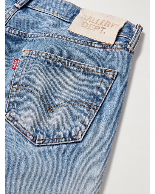 GALLERY DEPT. Blue Super G Straight-Leg Logo-Appliquéd Distressed Jeans for men