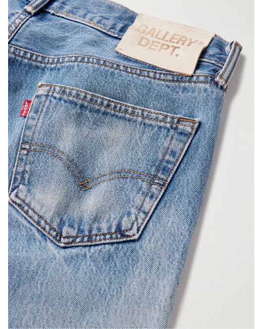 GALLERY DEPT. Blue Super G Straight-leg Logo-appliquéd Distressed Jeans for men