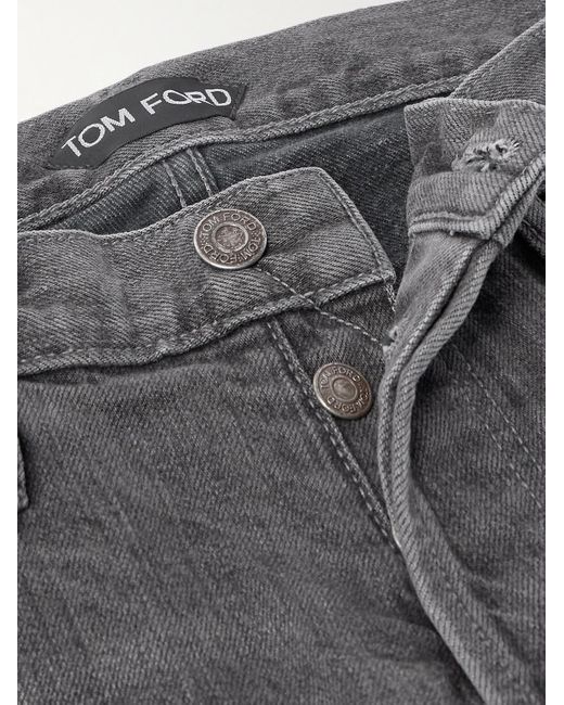 Jeans slim-fit in denim cimosato di Tom Ford in Gray da Uomo