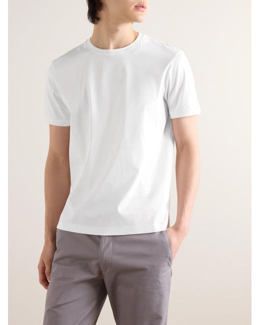 T-shirt in jersey di cotone mercerizzato Refined di Club Monaco in White da Uomo